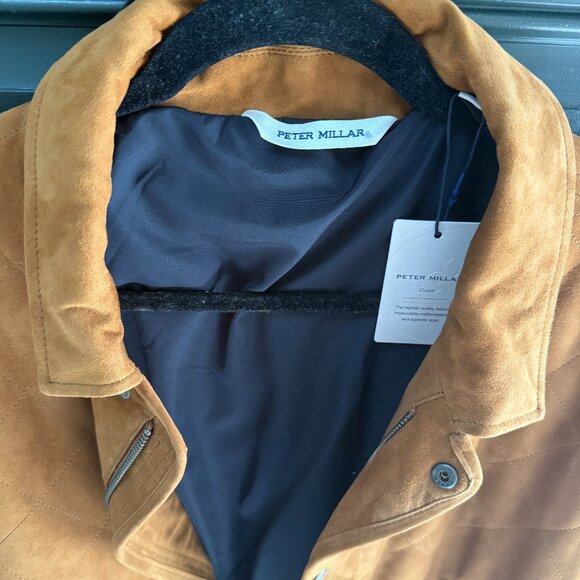 Peter Millar Crown Suede Goat Leather Jacket Windproof Water-Resistant XL - Picture 2 of 9